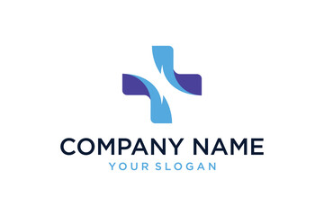 Modern Abstract Plus Sign Logo Design for Health and Medical Branding
