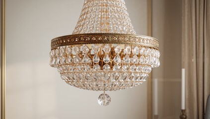 Isolated crystal chandelier, a symbol of elegance and light, beneficial for interior design