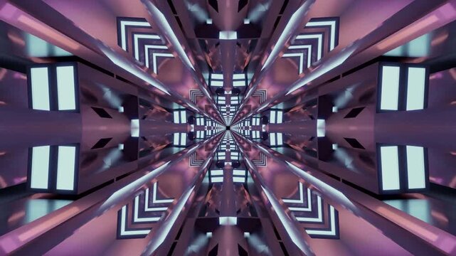 Seamless tunnel video loop screensaver featuring vibrant colors and dynamic light patterns