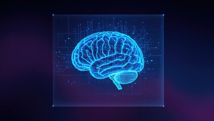 Double-exposure graphic of a brain displayed on a digital interface