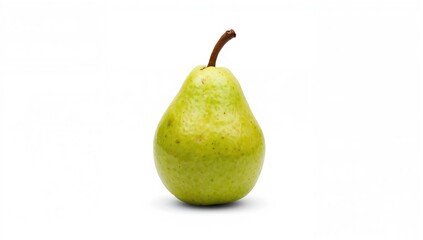 Single Pear on a Plain White Surface, Fresh, Healthy, Organic Fruit