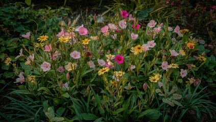 Vibrant assortment of colorful flowers, ideal for editorial header background