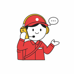 Friendly Customer Service Representative with Headset and Phone.