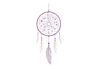 Dreamcatcher with Feathers and Beads A Symbol of Protection and Dreams.