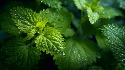 Calming Herbal Potion Composition Featuring Lemon Balm and Cats Claw with Soft Ambient Lighting and Emphasis on Therapeutic Natural Elements