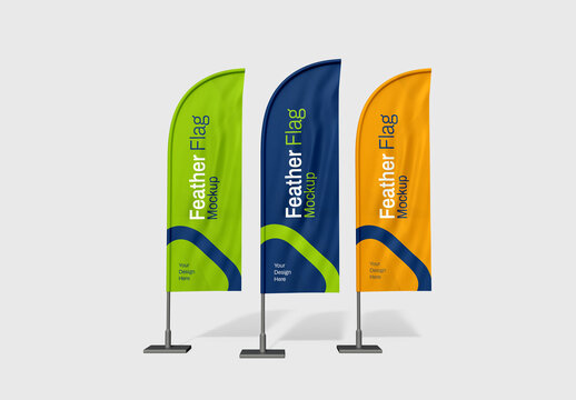 Convex Feather Flag Mockup