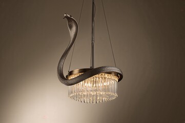 Serpent Shaped Hanging Light Fixture