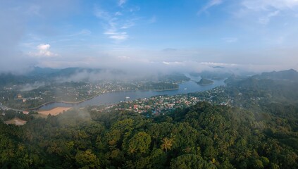 Aerial Perspective of Pyin Oo Lwin under Overcast Skies, Urban Density