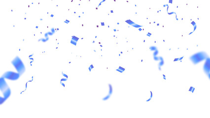 Blue confetti falling transparent image	