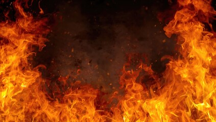 Blaze fire flame texture suitable for banner background, dynamic visual element