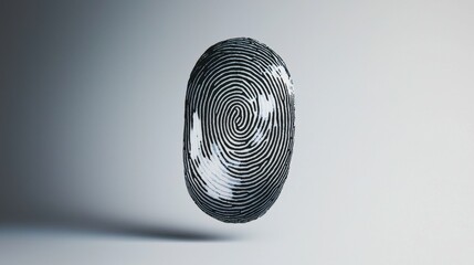 Abstract Fingerprint Design with 3D Effect on Gray Background