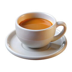Obraz premium 3d coffee cup with saucer isolated on transparent background