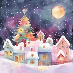 christmas night landscape