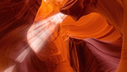 Antelope Canyon rock formations illuminated by sunlight, showcasing erosion risk