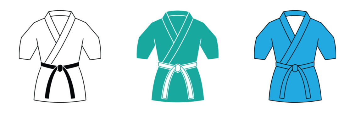 Martial arts gi vector set karate judo aikido tae kwon do