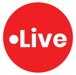 Live Streaming and Broadcast Icons Set &mdash; Red Play Button, Camera, and Online Stream Symbols, Vector Illustration