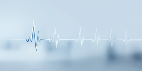 Digital heartbeat: blue ecg pattern on light background
