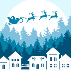 Winter merry christmas illustration background. Beautiful Merry Christmas banner design template. Vector illustration