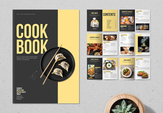 Modern Cookbook Recipe Book Layout Design for Home Kitchen