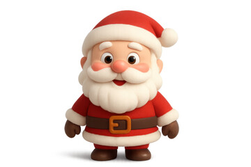 Cute santa claus character model with red hat and white beard, standing and smiling, celebrating winter holidays