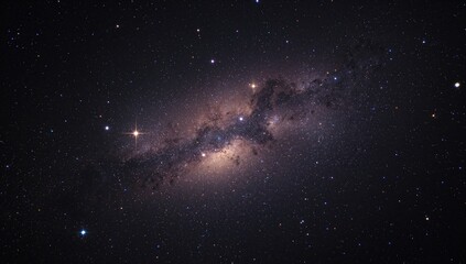 Obraz premium Galaxy filled with stars and planets in a dark sky, showcasing stardust and vibrant shining stars, universal setting