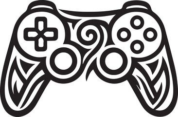 Tribal tattoo design of a game controller representing fun and creativity.