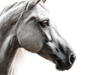 Majestic white horse head portrait detailed elegant equine animal photography