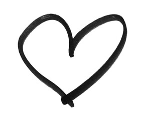 Close-up macro shot of a red heart shape symbol with detailed texture isolated on transparent background