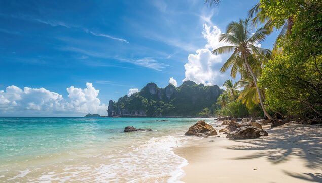 Beautiful beach and tropical sea at Lipe Island, tranquil escape for summer travel