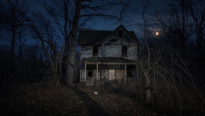 Obraz premium An abandoned residence in a deteriorating condition, highlighting urban decay,