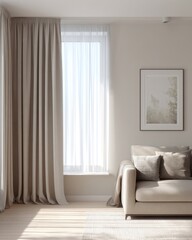 A white couch with a white blanket on it