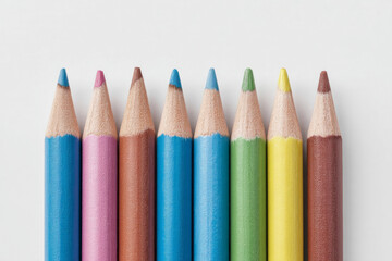 Fototapeta premium Vibrant rainbow pencils ready for artistic endeavors, evoking Carnival creativity and Back-to-School inspiration, poised in joyous harmony