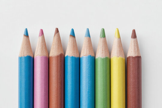 Vibrant rainbow pencils ready for artistic endeavors, evoking Carnival creativity and Back-to-School inspiration, poised in joyous harmony