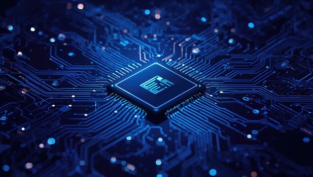 Abstract technology circuit board illustration, suitable for UI backdrop