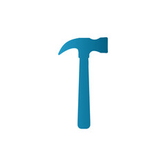 Blue Hammer Icon – Minimalist Tool Silhouette for UI, Construction, and Branding