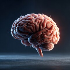 Human brain illuminating medical anatomy neuroscientific research concept