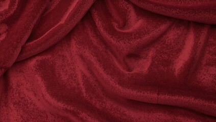 Obraz premium Close-up of soft red velvet textile with ample space for writing