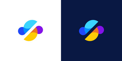 letter s abstract gradient color logo design vector	