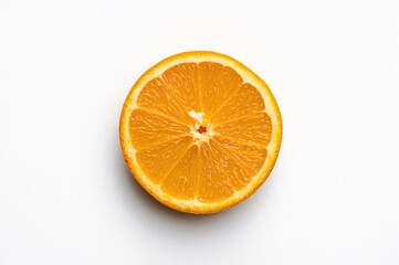 Fototapeta premium Cut section of a Navel orange displayed against a white backdrop