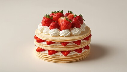 Crepe Cake with Fresh Strawberries, a fiber-dense choice, birthday celebration