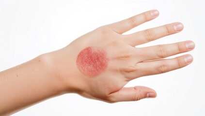 Fototapeta premium Eczema Dermatitis affecting hand and finger skin, potential irritation risk