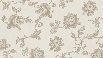 Background featuring a seamless floral farmhouse linen in taupe, suitable for editorial layouts