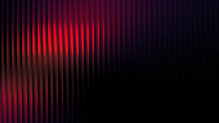 red-pink-purple glass pattern on a black background with ribbed effects and refractions. Fractal-style illumination creates a sense of depth and motion.