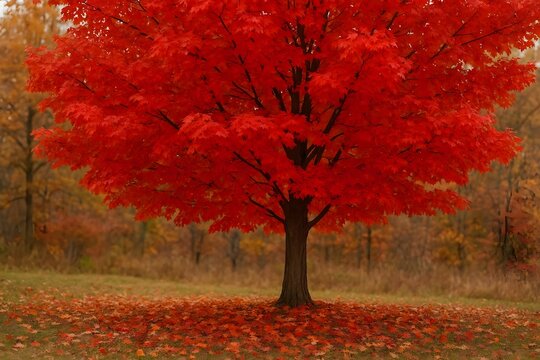red maple tree in autumn