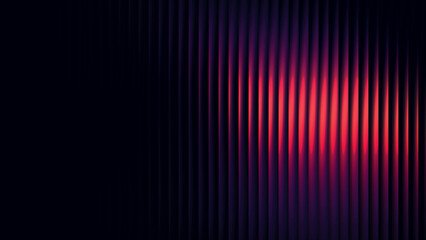 red-pink-purple glass pattern on a black background with ribbed effects and refractions. Fractal-style illumination creates a sense of depth and motion.