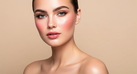 Beautiful woman with makeup beauty portrait skincare model cosmetics fashion style glamour elegance face