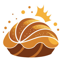 Vector illustration set of delicious bakery food like loaf of bread, croissant, donut, and sweet pastry icons