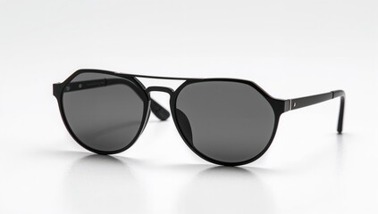 Black glass sunglasses with iron frames, suitable for protection against UV rays