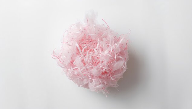 Traditional Sweet Floss Dessert Isolated on White Background