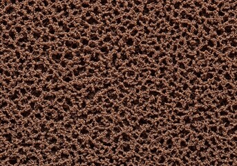 Macro of a brown porous synthetic fiber texture for an abstract background or design element